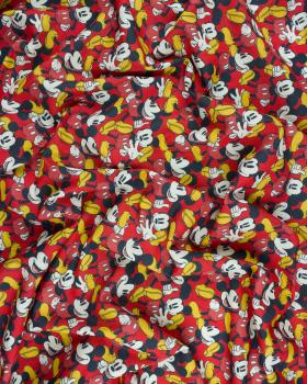 Popeline de coton Mickey Mouse Rouge - Tissushop