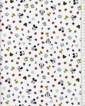 Cotton Popelin Mickey & Minnie White - Tissushop