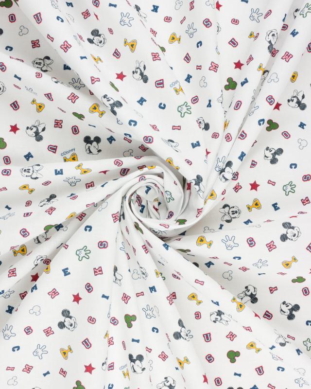Cotton Popelin Mickey & Minnie White - Tissushop