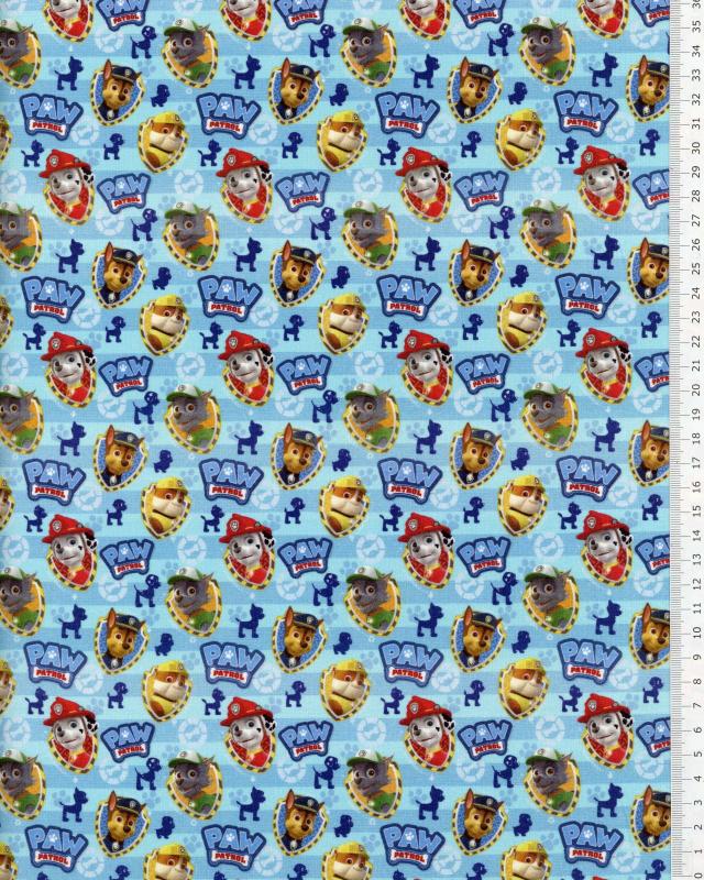 Cotton Poplin Paw Patrol Turquoise Blue - Tissushop