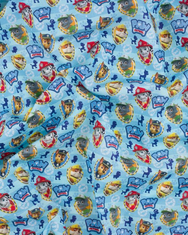 Cotton Poplin Paw Patrol Turquoise Blue - Tissushop