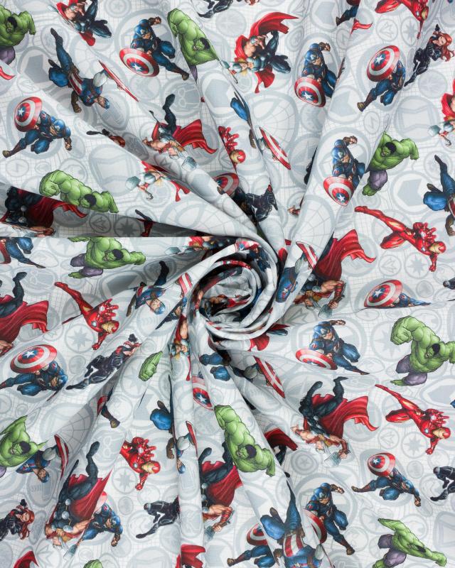 Cotton poplin Marvel Avengers Light Grey - Tissushop