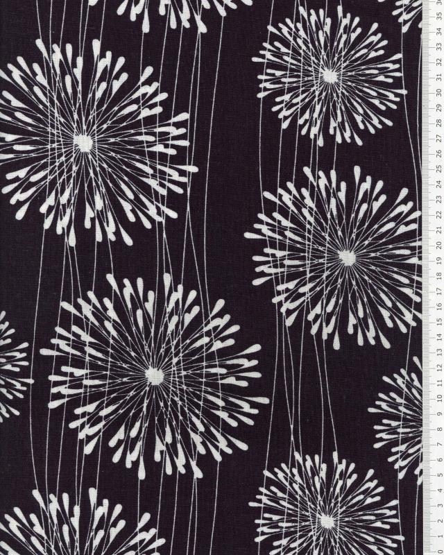 Viscose Linen Dandelion Navy Blue - Tissushop