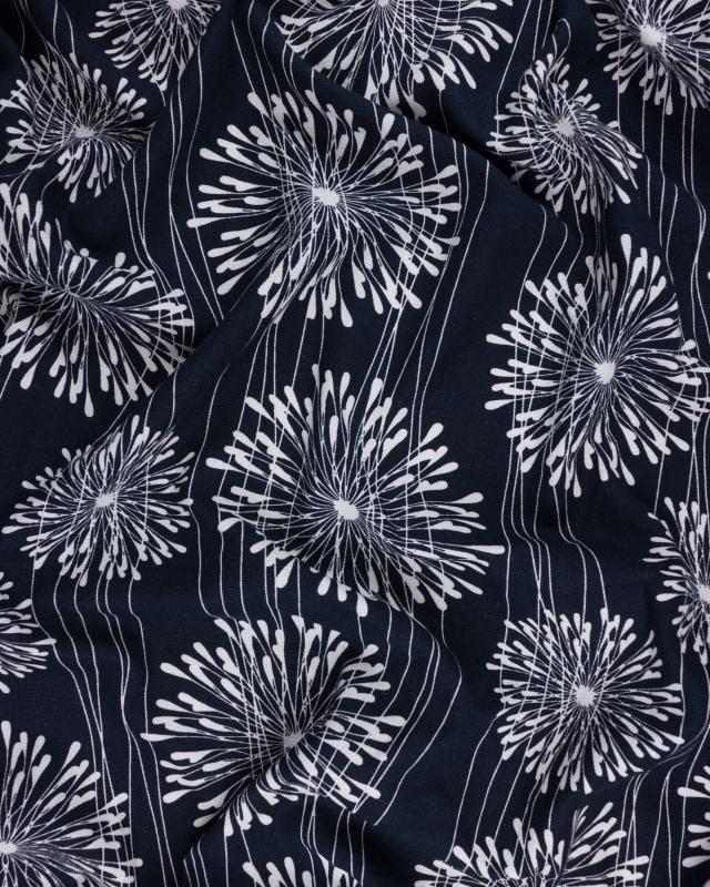 Viscose Linen Dandelion Navy Blue - Tissushop