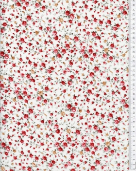 Viscose small roses White - Tissushop