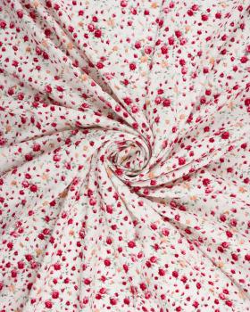 Viscose petites roses Blanc - Tissushop