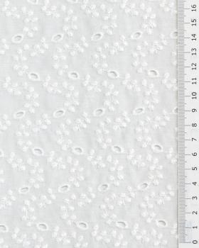 Coton broderie anglaise petites fleurs Ivoire - Tissushop