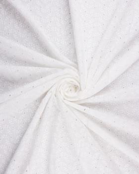 English embroidery cotton small flowers Ivory - Tissushop