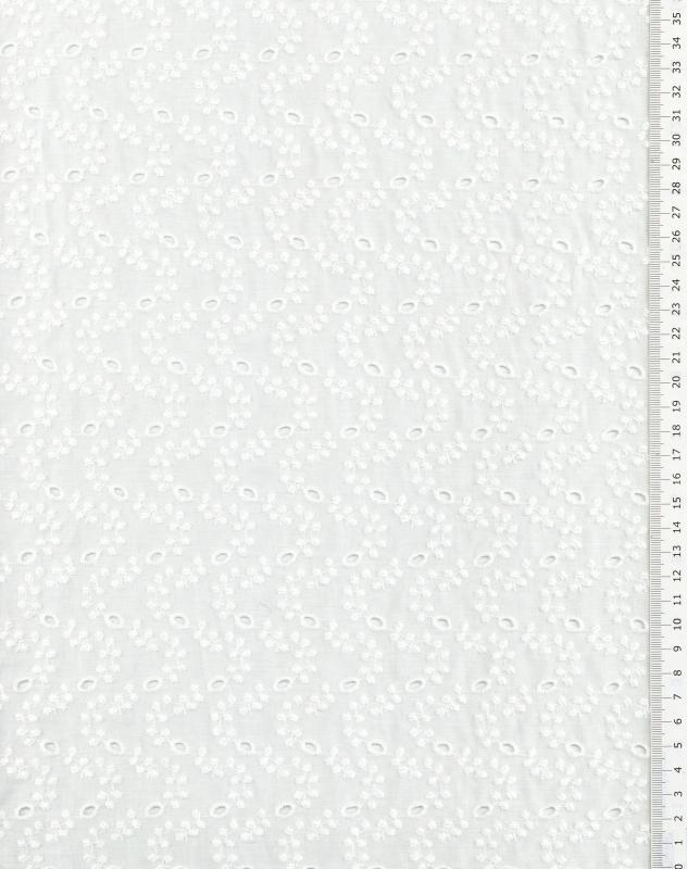 English embroidery cotton small flowers Ivory - Tissushop