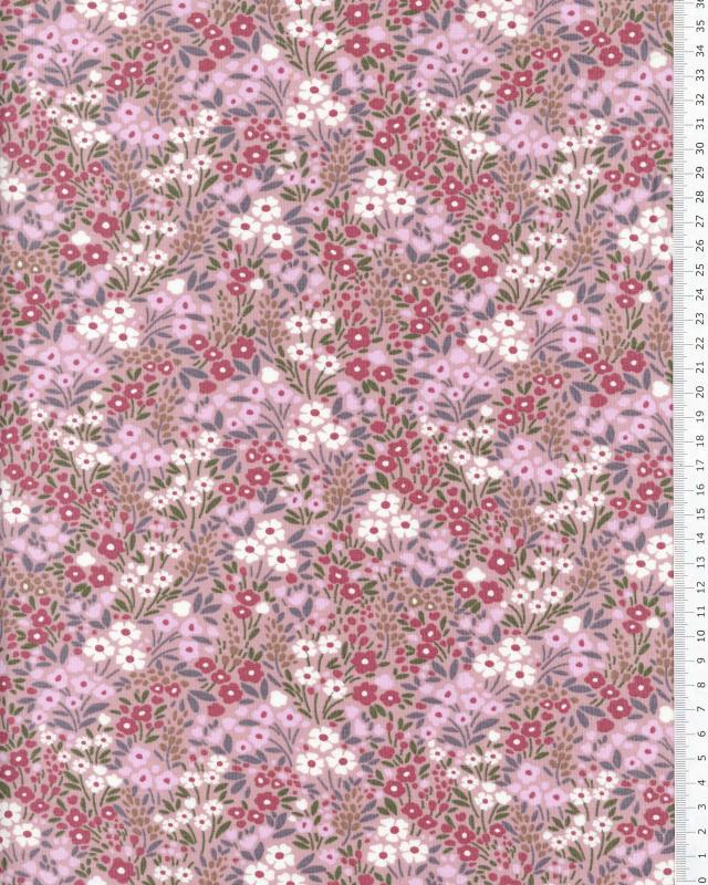 Jersey fleurs de printemps Rose - Tissushop