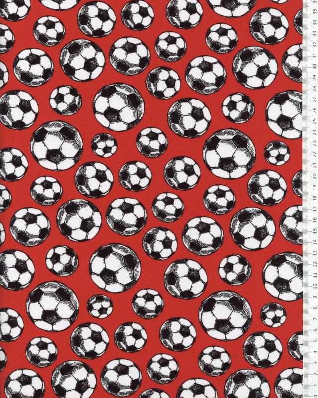 Jersey ballons de foot Rouge - Tissushop