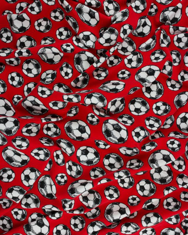 Jersey ballons de foot Rouge - Tissushop