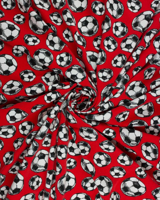 Jersey ballons de foot Rouge - Tissushop