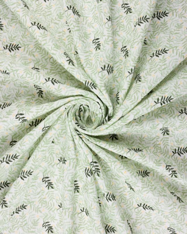 Double gauze with leaf print White - Tissushop