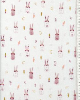 Stretch towel printed with bunnies White - Tissushop