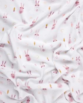 Stretch towel printed with bunnies White - Tissushop