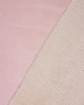 Velours côtelé double face envers Teddy Vieux Rose - Tissushop