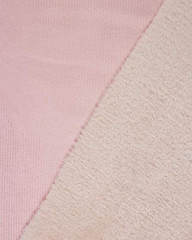 Velours côtelé double face envers Teddy Vieux Rose - Tissushop
