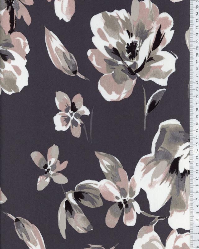 Viscose stretch Peony Grey - Tissushop