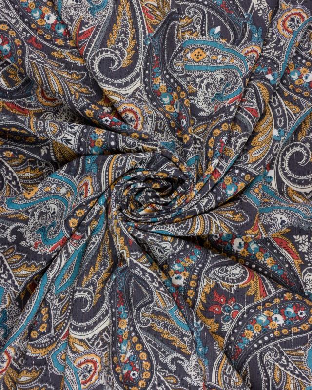 Crepe paisley Lurex Blue Jeans - Tissushop