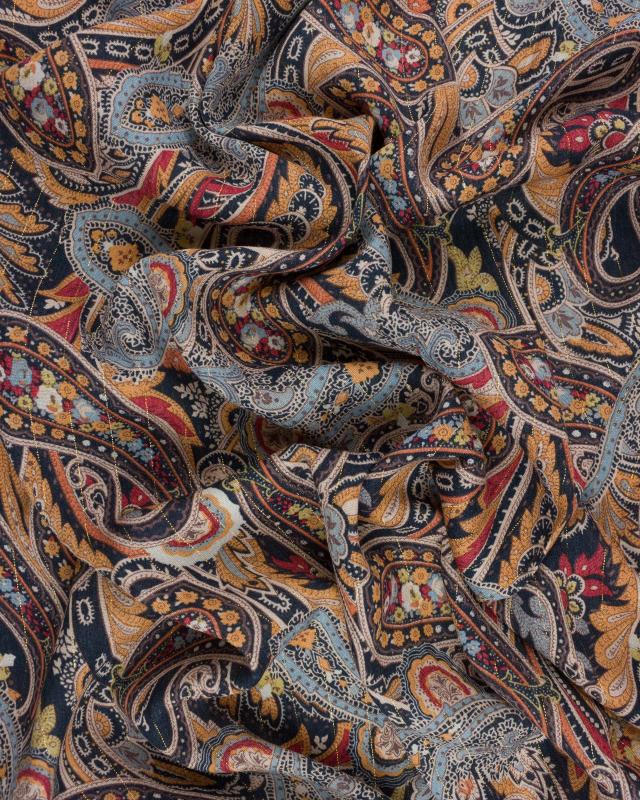 Crepe paisley Lurex Mustard - Tissushop