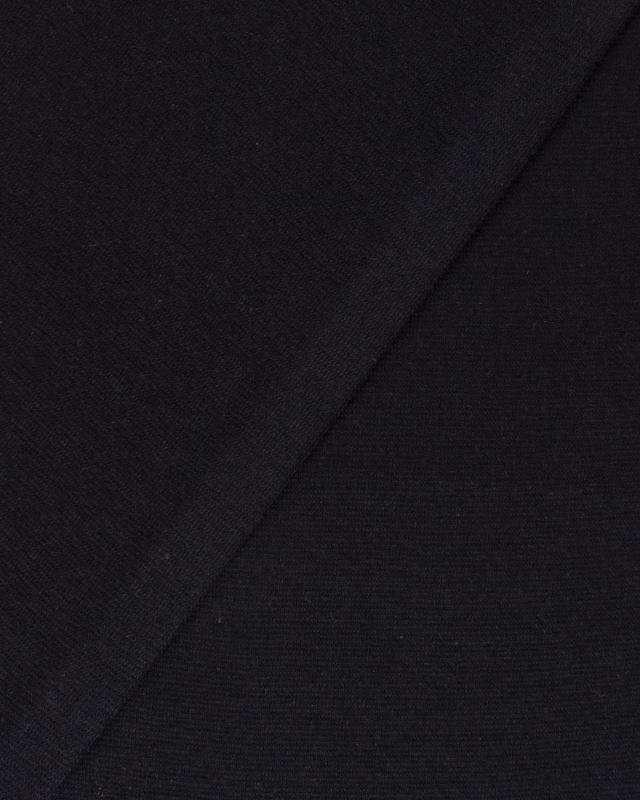 Jersey tubulaire bord-côte Noir - Tissushop