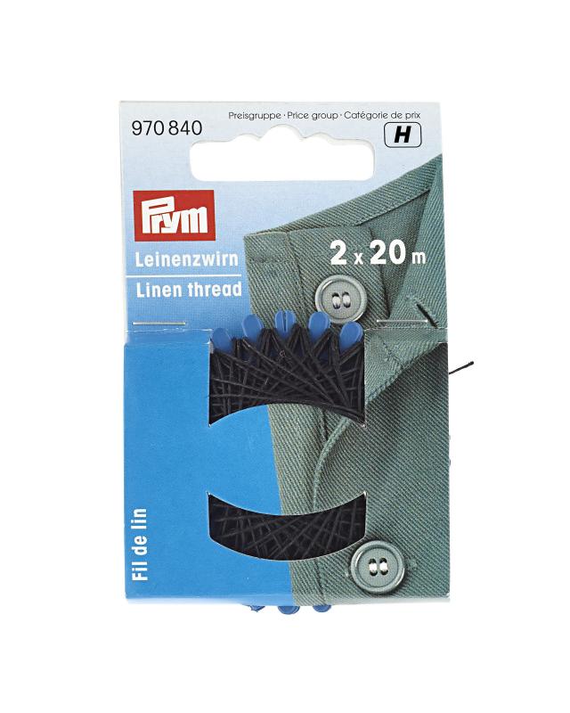 Linen thread 2x20m Prym Black - Tissushop