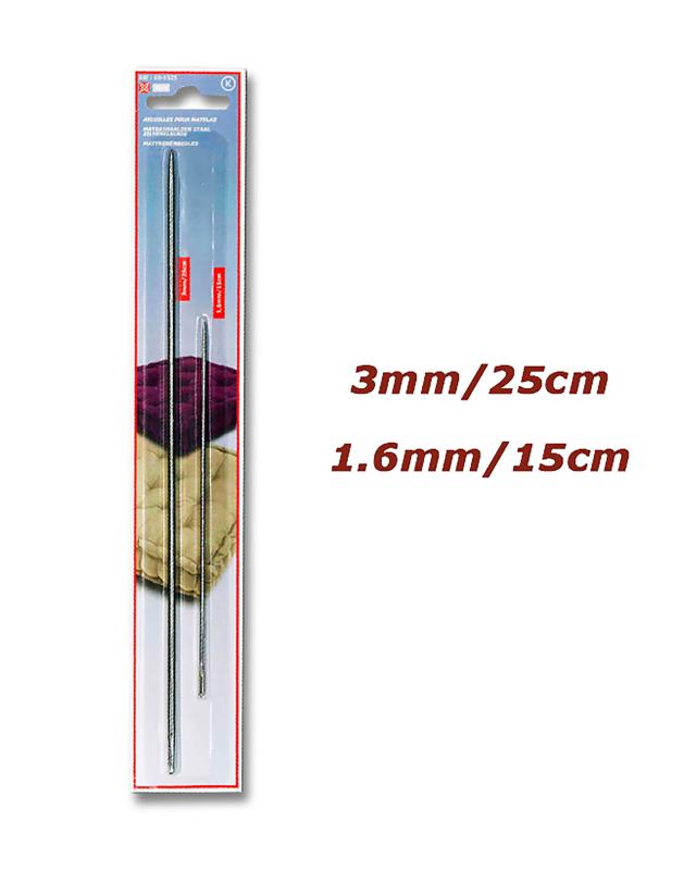 Mattress needles 1,6mmx15cm and 3mmx25cm - Tissushop