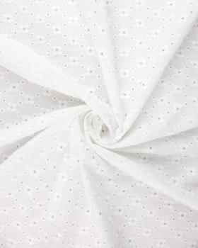 Fine Flower Embroidered Cotton Fabric White - Tissushop