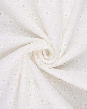 Fine Flower Embroidered Cotton Fabric Ivory - Tissushop