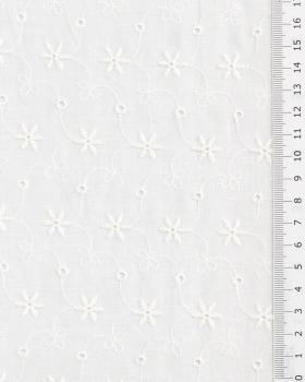 Gardenia Embroidered Cotton Fabric Ivory - Tissushop