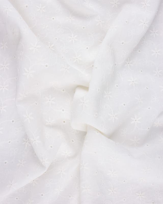 Gardenia Embroidered Cotton Fabric Ivory - Tissushop