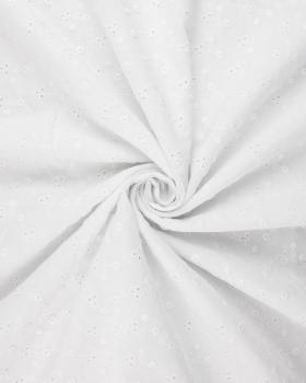 Herringbone Embroidered Cotton Fabric White - Tissushop