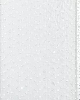 Herringbone Embroidered Cotton Fabric White - Tissushop