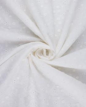 Herringbone Embroidered Cotton Fabric Ivory - Tissushop