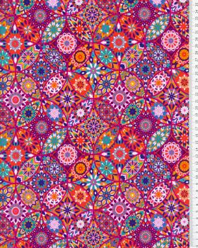 Kaleidoscope Cotton Popelin Fuchsia - Tissushop