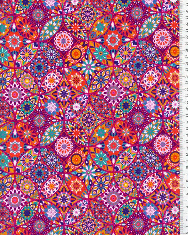 Kaleidoscope Cotton Popelin Fuchsia - Tissushop