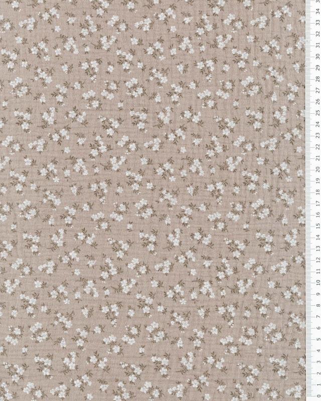 Small flowers printed double gauze Beige - Tissushop