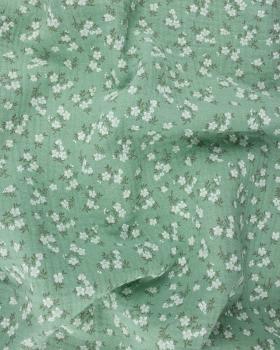 Small flowers printed double gauze Eucalyptus Green - Tissushop