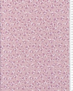 Small flowers printed double gauze Powder Pink - Tissushop