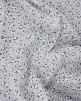 Small flowers printed double gauze Light Grey - Tissushop