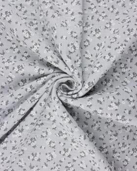 Small flowers printed double gauze Light Grey - Tissushop