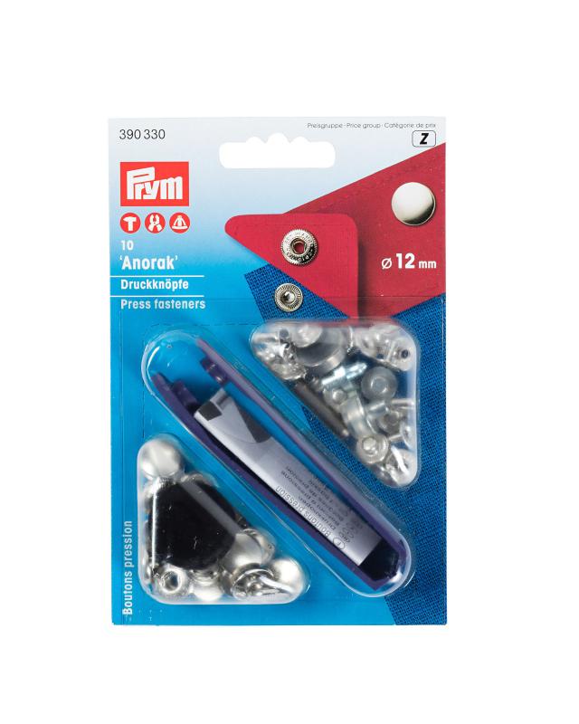 Kit boutons pression spécial anorak 12mm Prym Argent - Tissushop