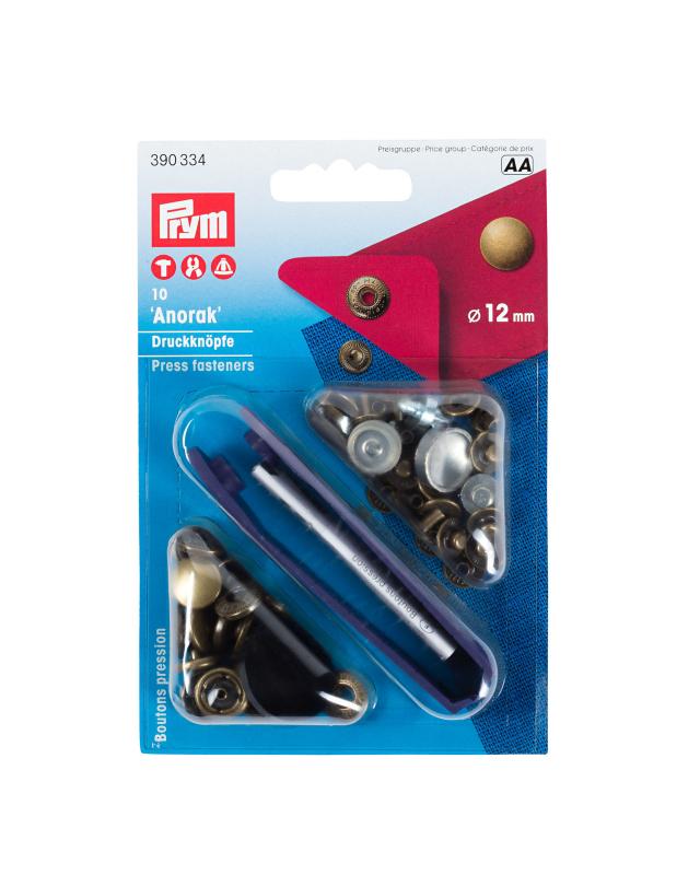 Kit boutons pression spécial anorak 12mm Prym Métal - Tissushop