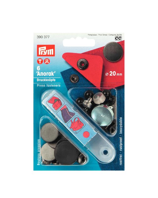 Kit boutons pression spécial anorak 20mm Prym Acier - Tissushop