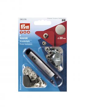 Kit boutons pression spécial anorak 20mm Prym Argenté - Tissushop