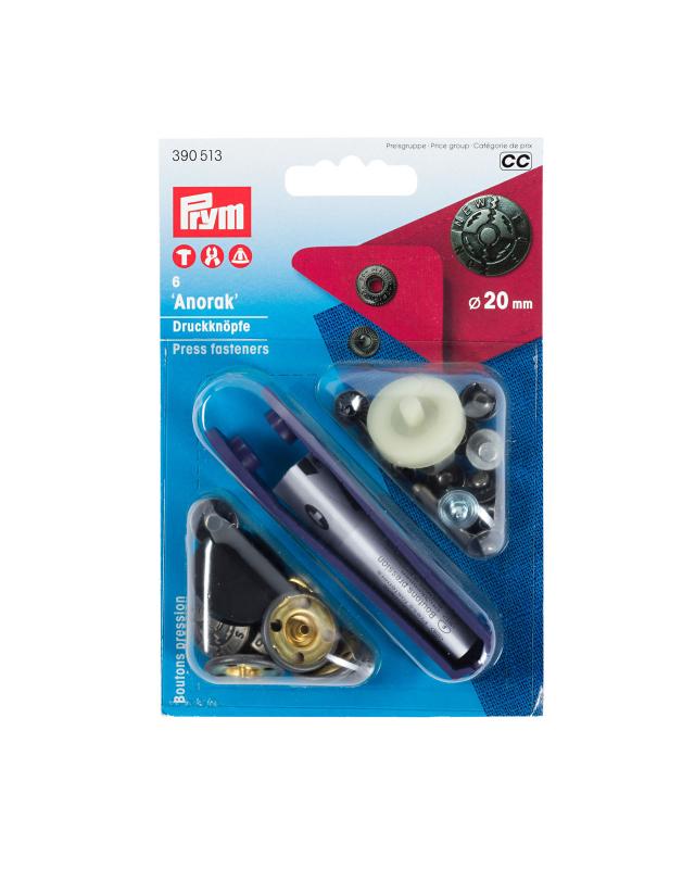 Prym 20mm Anorak Snap Kit Fusion design Metal - Tissushop