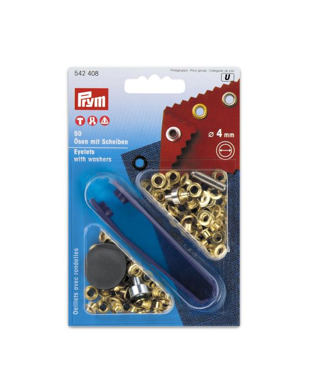 Oeillets avec rondelles 4mm Prym (x50) Or - Tissushop