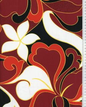 Polynesian Fabric HIRIATA Bordeaux - Tissushop