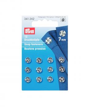 Snap fasteners 7mm Prym (x12) Silver - Tissushop